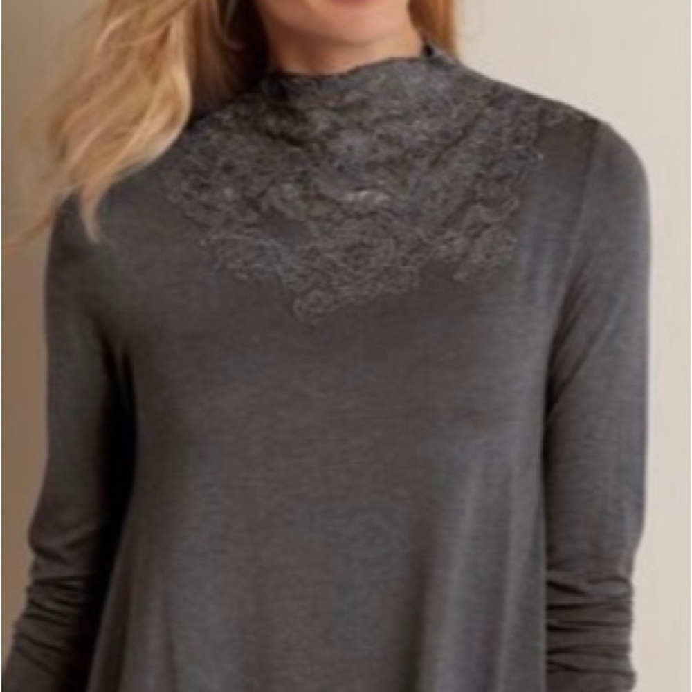 Soft Surroundings Lace Turtleneck Women's Top - image 1